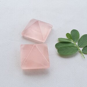 Rose quartz pyramid , crystals , healing gemstones , crystal healing pyramid , pink crystals