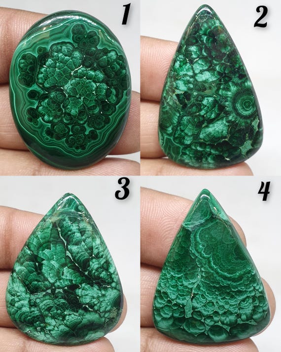 Natural malachite gemstone wholesale malachite cabochon loose malachite gemstone one side polished high quality malachite healing crystal
