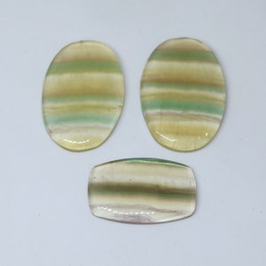 Wholesales 3 Pcs Lots Fluorite cabochon multi color fluorite gemstone for jewelry rare fluorite crystal cabochon handmade cabochon