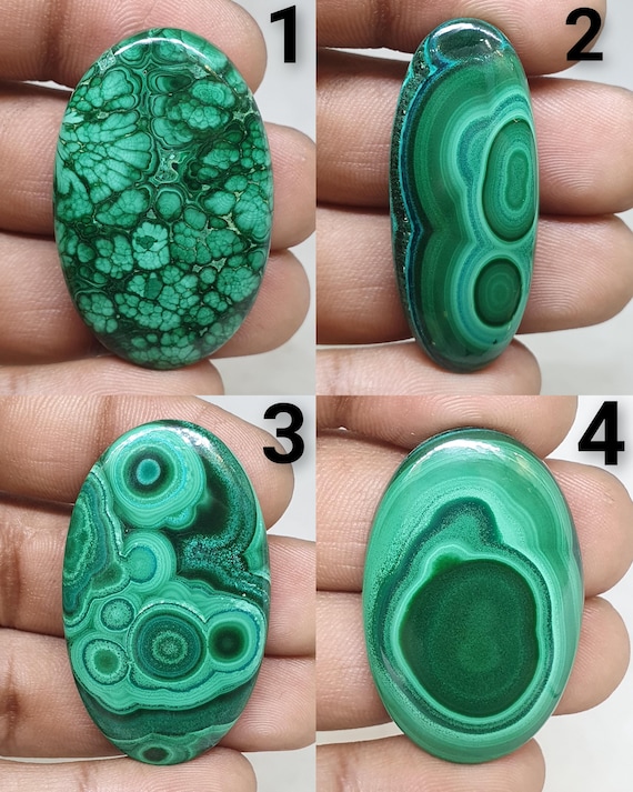Natural malachite gemstone wholesale malachite cabochon loose malachite gemstone one side polished high quality malachite healing crystal