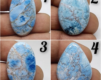 Cabochon d'apatite, pierre précieuse d'apatite bleue, cabochon d'apatite bleue, pierre précieuse d'apatite naturelle, apatite rare pour les bijoux en macramé d'emballage
