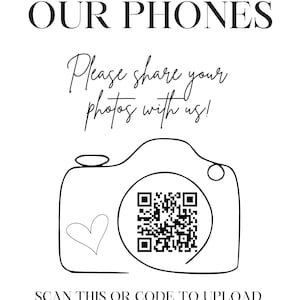 Wedding and Event Shared Photo Album QR Code Sign Customizable Download