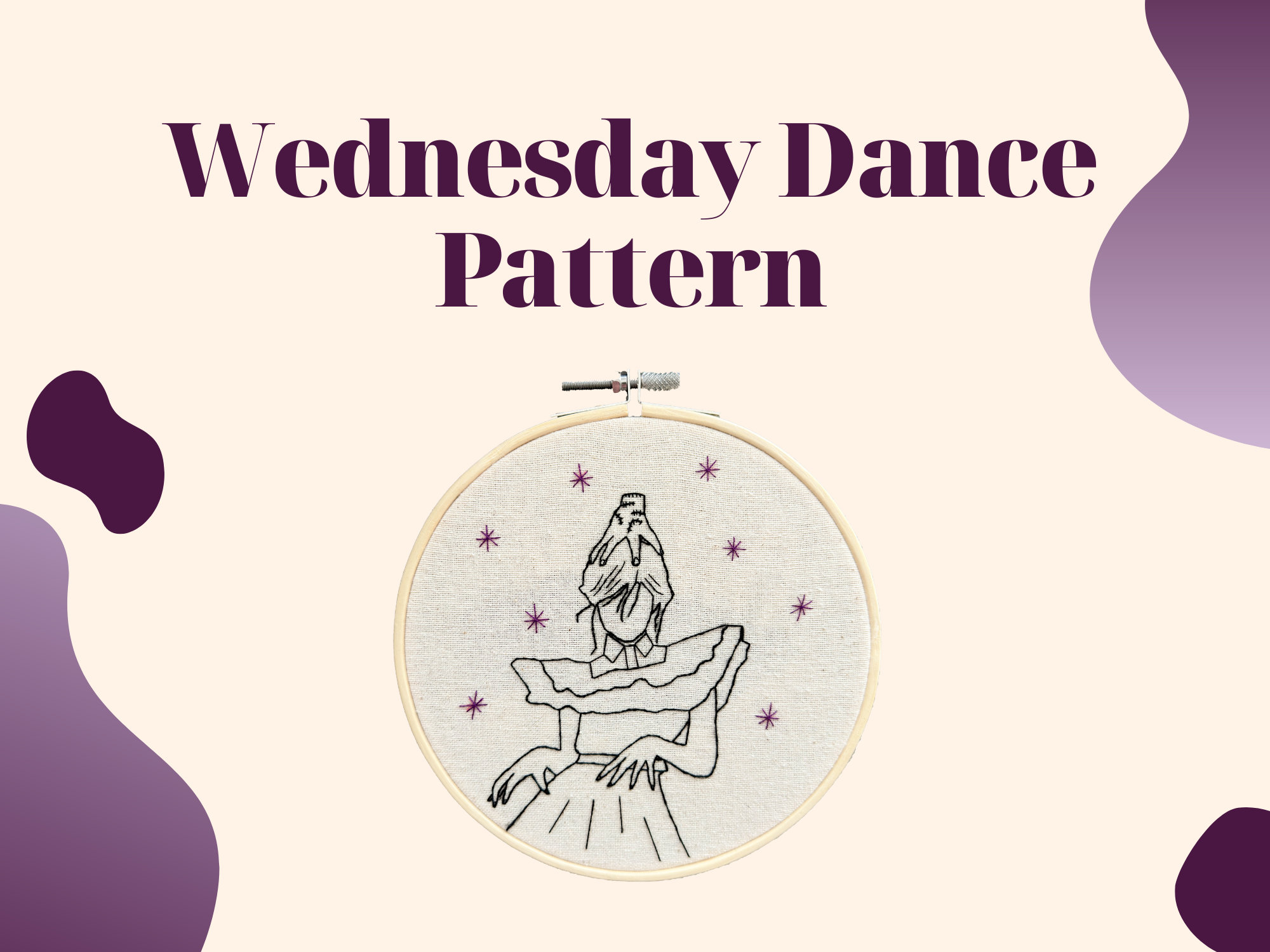 Wednesday Addams Rope Wednesday Addams Dance Hand Embroidery Pattern, Tv Show Embroidery, PDF ...