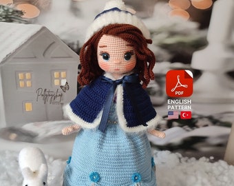 Poupée princesse Sofia motif amigurumi par Pollytoys | Patron au crochet Amigurumi | Patron PDF pour poupée Amigurumi