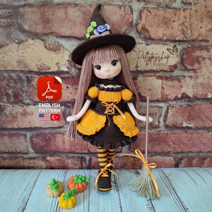 Halloween Amigurumi Pattern Estela Doll by Pollytoys | Amigurumi Doll Pattern | Amigurumi Crochet Pattern | Amigurumi Doll PDF Pattern