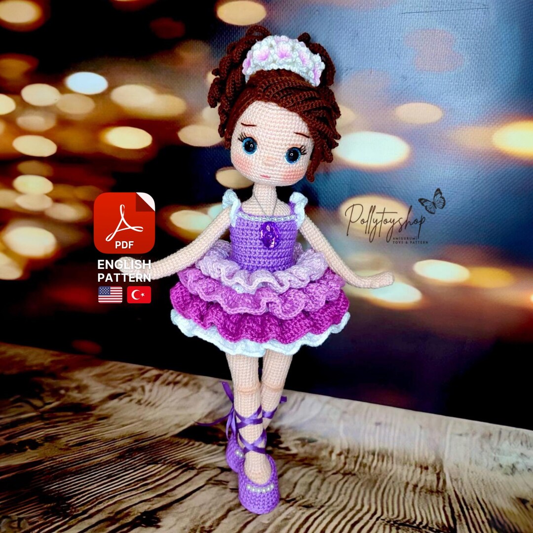 Patrón Amigurumi Muñeca Princesa Sofía Bailarina de Pollytoys