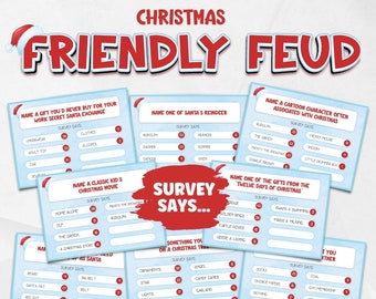 Christmas Family Feud Game | Printable Christmas Family Feud Game | Fun Holiday Family Game | Printable Christmas Group Party Game |