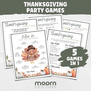 Thanksgiving Party Games Bundle | Thanksgiving Printable Games for Kids | Friendsgiving Games | Thanksgiving Game for Kids and Adults |