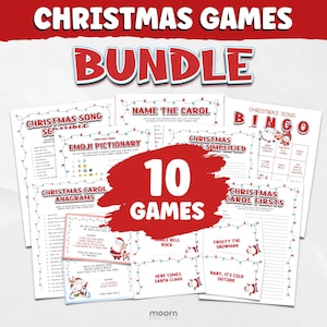 Christmas Printable Games Bundle | Christmas Party Games | Christmas Games Printable | Christmas Family Games | Christmas Trivia | Frien