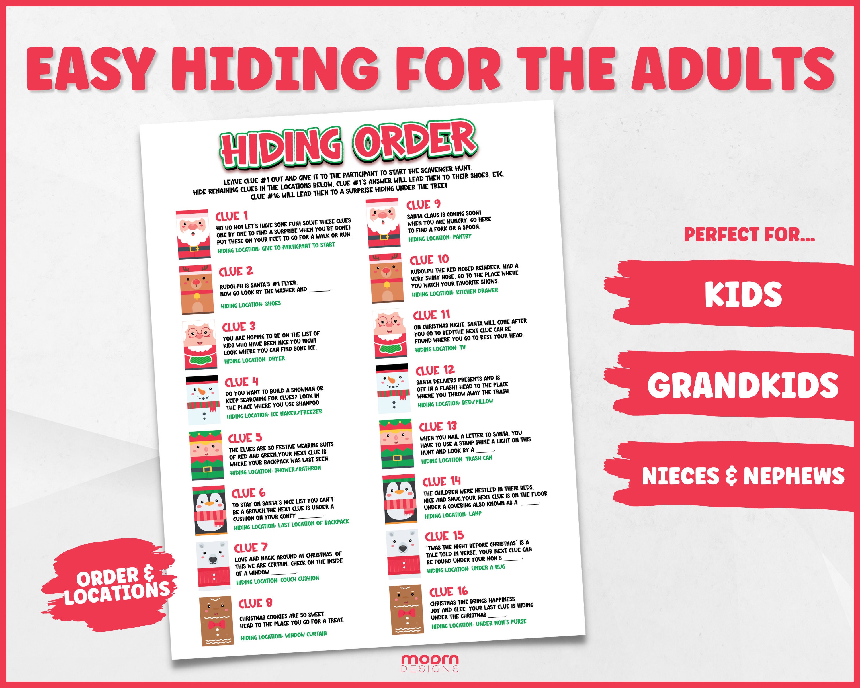 Christmas Scavenger Hunt for Kids | Christmas Printable Games for Kids ...