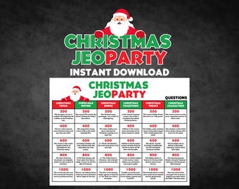 Christmas Jeopardy Game, Fun Holiday Trivia for Family Game Night, Printable Christmas Game, Office Party Christmas Game, Holiday Jeopardy