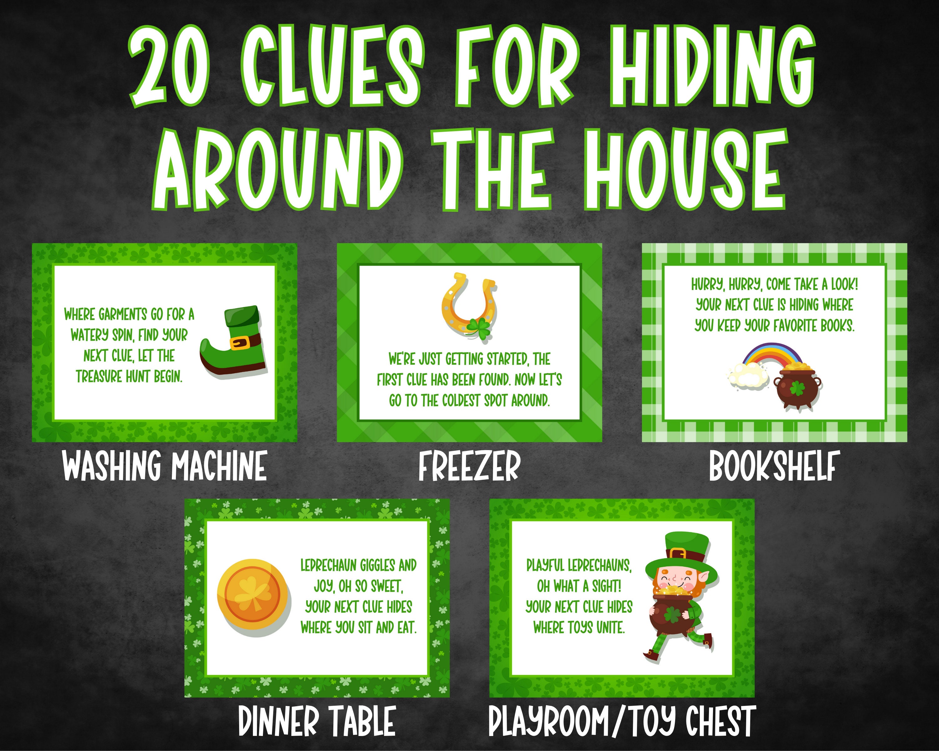St Patricks Day Scavenger Hunt, St Patricks Day Treasure Hunt Printable ...