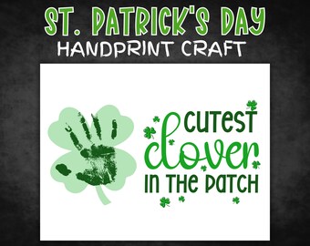 St Patricks Day Handprint Art, Handprint Craft, St Patrick's Day Craft, Memory Keepsake, Handprint Art for Kids Toddlers Baby Preschool