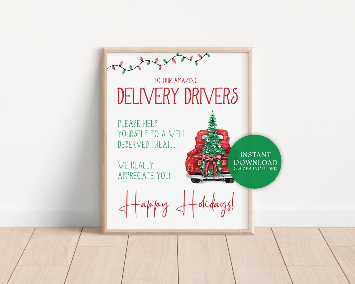 Delivery Driver Snack Sign | Thank You Delivery Drivers | Take A Snack ...
