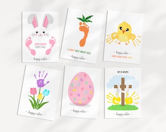 Easter Handprint Footprint Art Bundle, Handprint Craft, Easter Craft, Easter Keepsake, Handprint Art for Kids Toddlers Baby Preschool