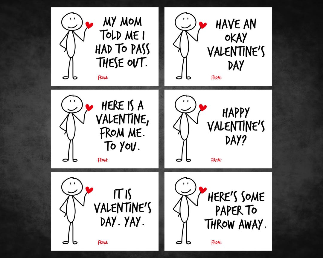 Funny Kid's Valentine's Day Cards, Printable Valentine's for Kids, Kids ...