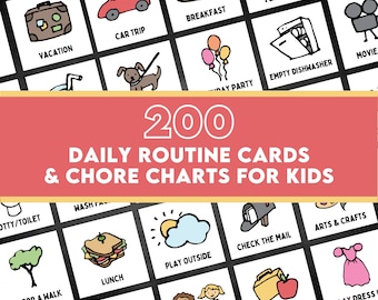 Daily Routine Cards, Visual Schedule for Kids, Toddler Routine Chart, Daily Rhythm Card, Chore Chart Checklist, Preschool Montessori Routine