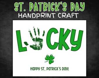 St Patricks Day Handprint Art, Handprint Craft, St Patrick's Day Craft, Memory Keepsake, Handprint Art for Kids Toddlers Baby Preschool