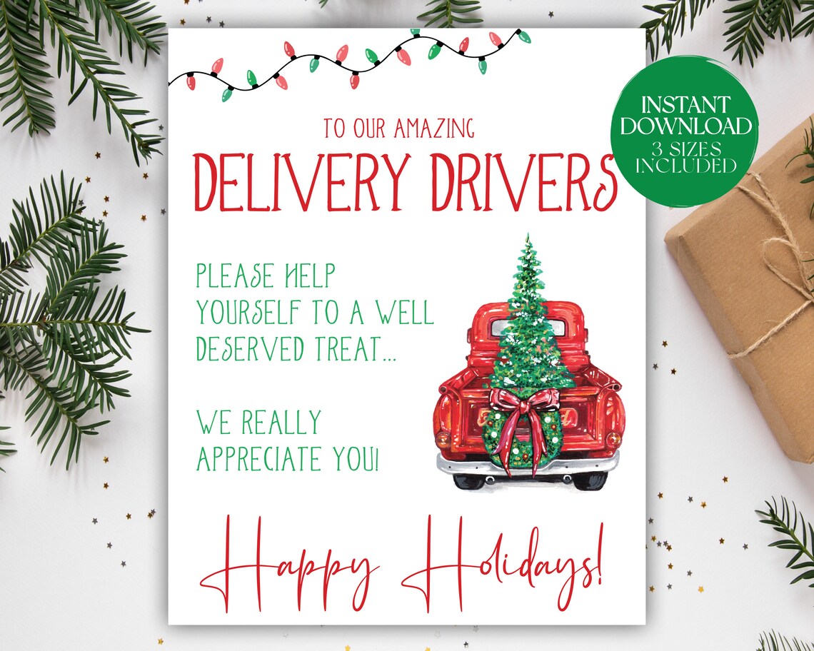 Delivery Driver Snack Sign | Thank You Delivery Drivers | Take A Snack ...
