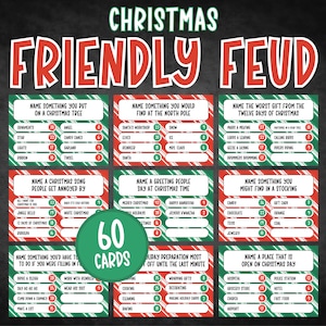 Kerstvriendelijk vetespel, afdrukbaar kerstspel, kerstspel volwassenen familie, kerstfeestspel, kersttrivia