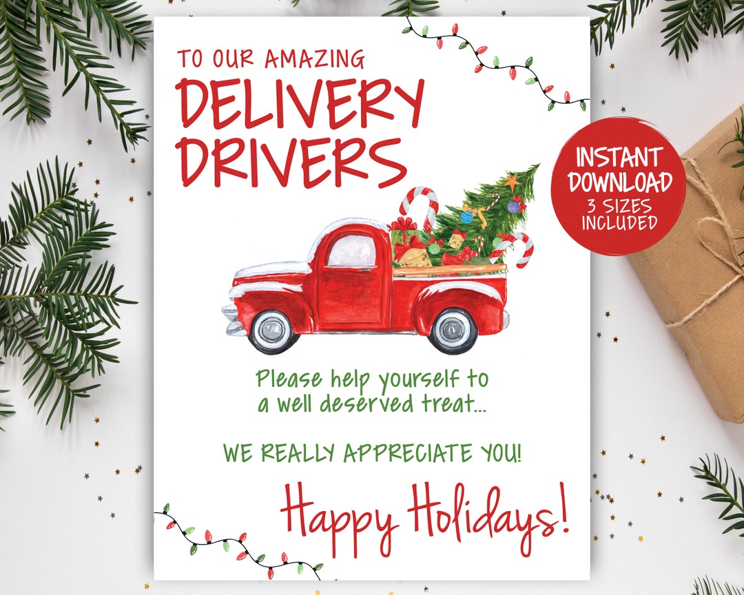 Delivery Driver Snack Sign | Thank You Delivery Drivers | Take A Snack ...