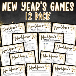 New Years Games Printable, New Years Eve Printable Games, New Years Activity, New Years Party, New Years Eve Party Games for Kids and Adults
