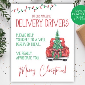 配達ドライバーのスナックサイン | 配達ドライバーに感謝 | スナックサイン | Amazon、FedEx、UPS、USPS のありがとうサイン | 印刷可能なスナックサイン