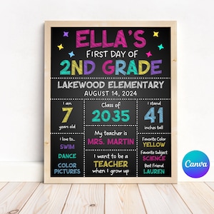 Chalkboard Back to School Sign, Editable First Day of School Sign, Editable Last Day of School Sign, Editable School Signs, DIY Template