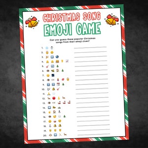 Christmas Emoji Pictionary, Christmas Printable Game, Christmas Family Game, Christmas Party Game, Christmas Game Adult and Kids, Friendsmas