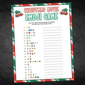 Christmas Emoji Pictionary, Christmas Printable Game, Christmas Family Game, Christmas Party Game, Christmas Game Adult and Kids, Friendsmas