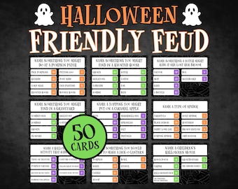 Halloween Family Feud Game, Printable Halloween Game, Halloween Game Adults Family, Halloween Party Game, Halloween Trivia