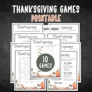 Thanksgiving Printable Games | Thanksgiving Games Bundle | Friendsgiving Games | Thanksgiving Trivia Games | Thanksgiving Kid Games image 1