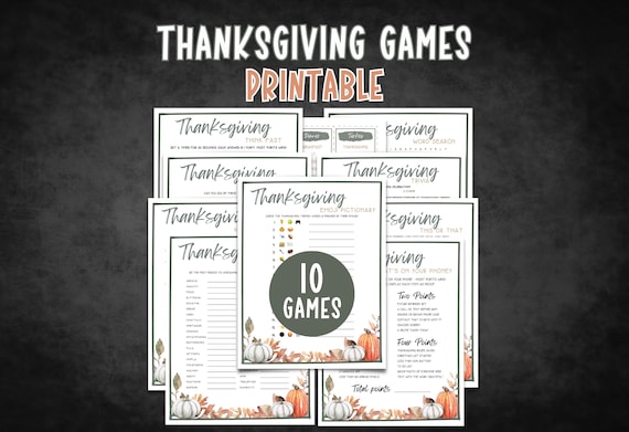 Thanksgiving Printable Games | Thanksgiving Games Bundle | Friendsgiving Games | Thanksgiving Trivia Games | Thanksgiving Kid Games