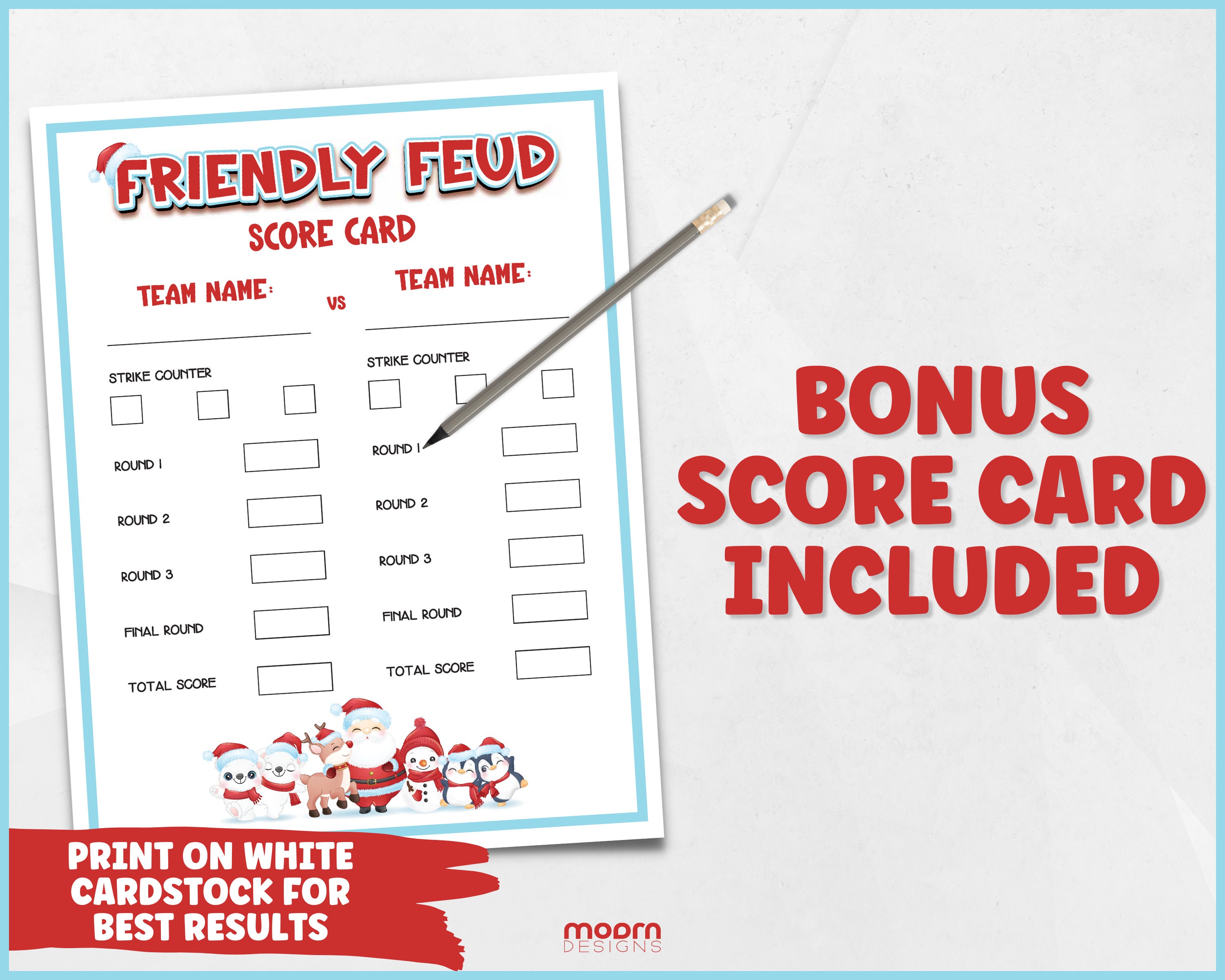 Christmas Family Feud Game Printable Christmas Family Feud Etsy