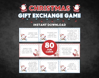 Weihnachten Geschenk Tauschspiel, Weißer Elefant Geschenk Tauschspiel, Weihnachts Familienspiel, Weihnachtsfeier Spiel, Printable Weihnachtsspiel