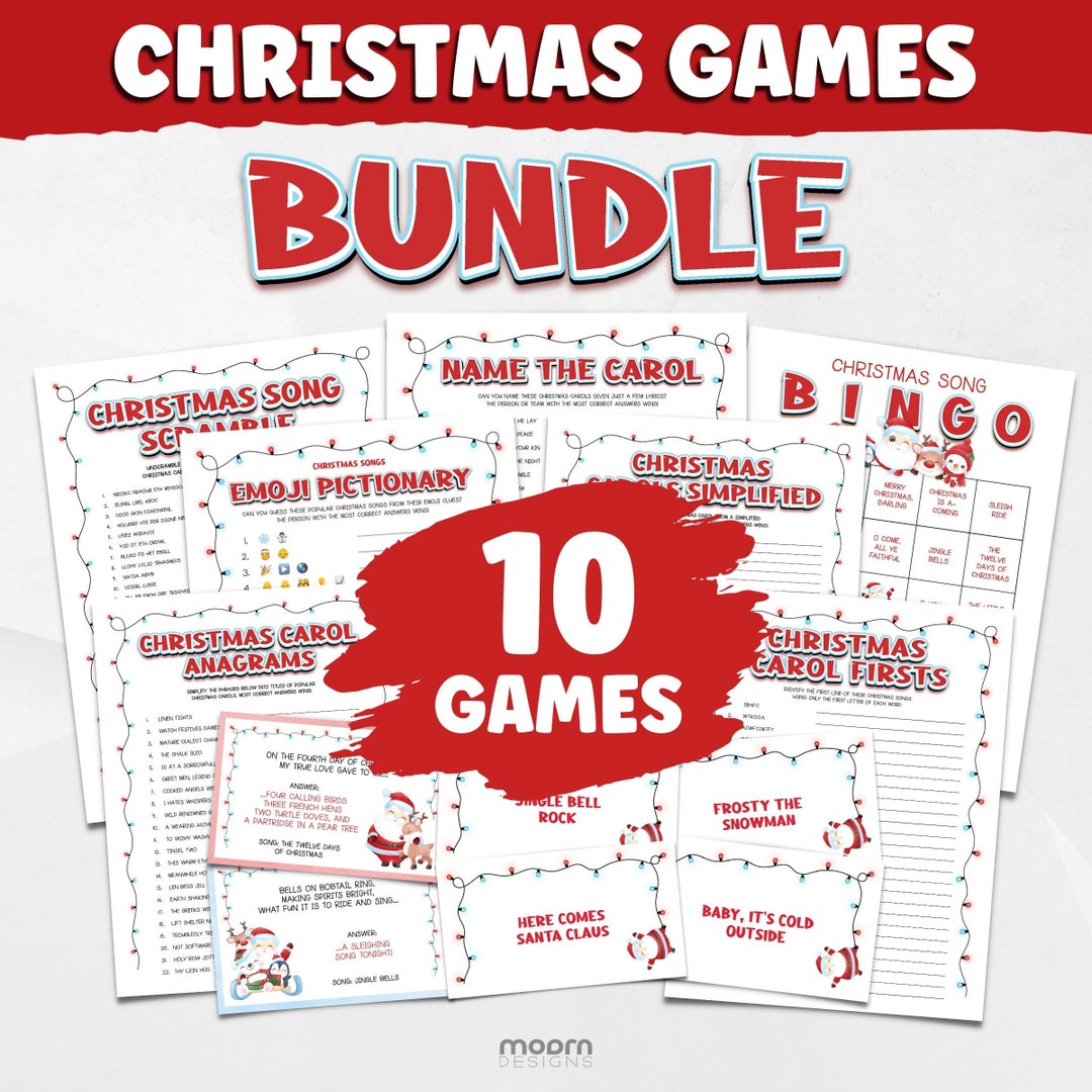 Christmas Printable Games Bundle | Christmas Party Games | Christmas ...