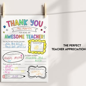 Teacher Appreciation Gift, Printable Teacher Appreciation Week Gift, Thank You Teacher, School Kids Coloring Page, Thank You Teacher Gift image 6