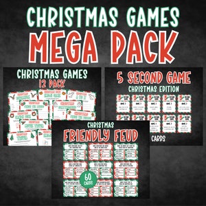Printable Christmas Game Bundle, Christmas Party Games, Christmas Games Printable, Christmas Family Games, Christmas Trivia, Friendsmas