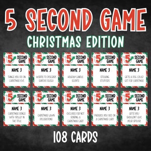 Christmas 5 Second Game, Printable Christmas Game, Christmas Party Game, Christmas Game Adults Family Kids, Christmas Trivia, Christmas Game