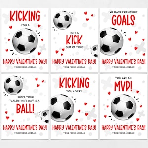Soccer Valentine&#39;s Day Cards, Printable Valentine&#39;s for Kids, Kids Valentine&#39;s Cards, Valentine&#39;s Day Gift Tags, Class Valentine&#39;s Cards