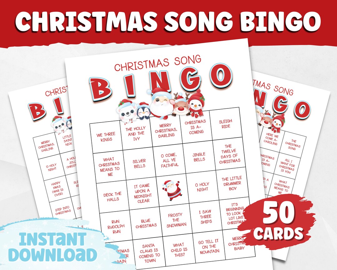 Christmas Bingo Game for Kids and Adults Christmas Game Printable Bingo