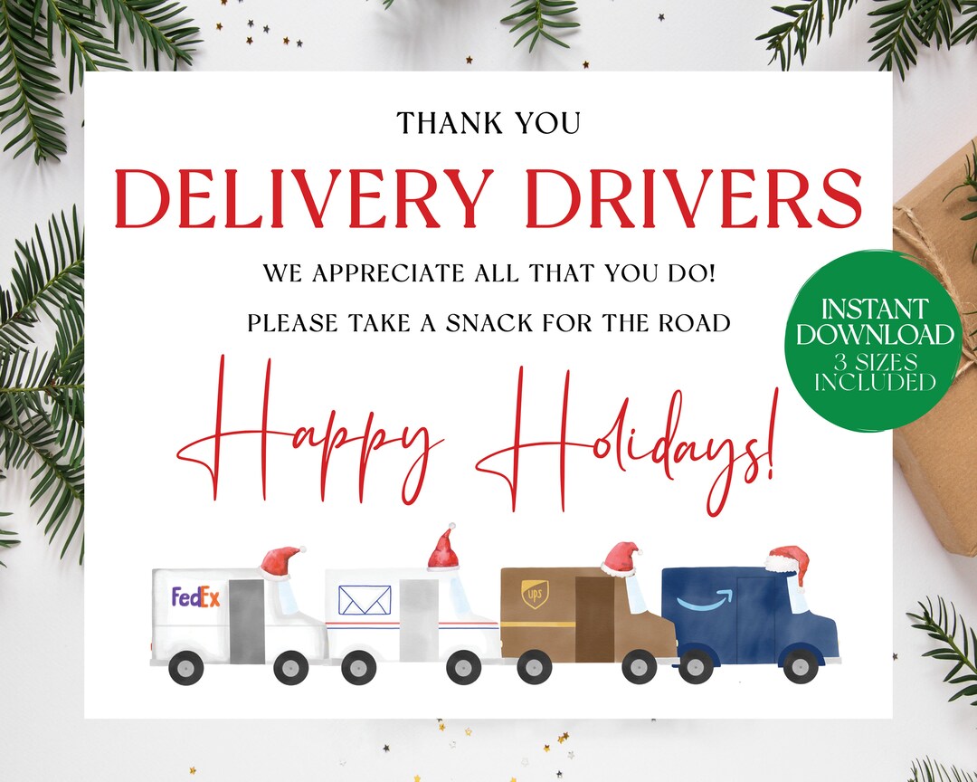 Delivery Driver Snack Sign | Thank You Delivery Drivers | Take A Snack ...