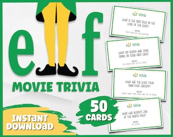 Christmas Trivia Game | Elf Christmas Movie Trivia Game | Christmas Game Printable | Christmas Game for Kids and Adults | Christmas Activity