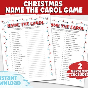 Christmas Song Trivia Game | Christmas Carol Game | Christmas Game Printable | Christmas Game for Kids and Adults | Christmas Activity