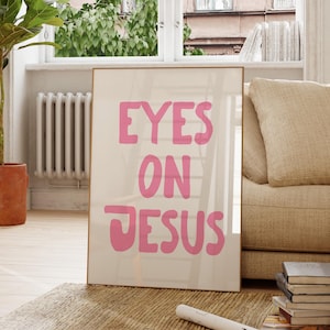 Pink Christian Wall Art, Printable Christian Girl Art Print, Dorm Room Decor, Cute Christian Wall Art, Jesus Quote Print, Bible Verse Print