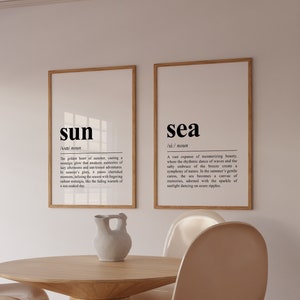 Conjunto costero de 2 impresiones, decoración imprimible de la casa de playa, impresión de definición del mar, impresión de arte de verano, cartel del océano de moda, letrero de la casa de playa