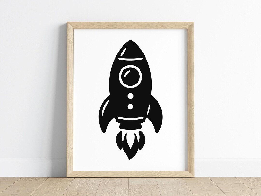 Space Rocket Print, Printable Boy Room Wall Decor, Rocket Ship Print ...