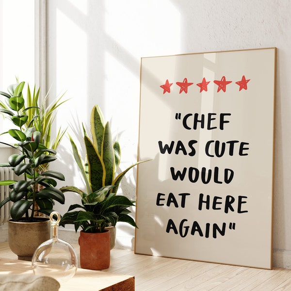 Funny Chef Wall Art Etsy