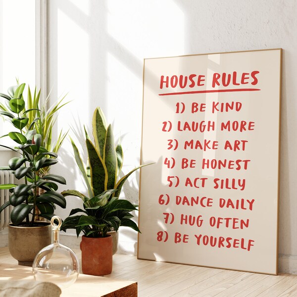 House Rules Art Etsy