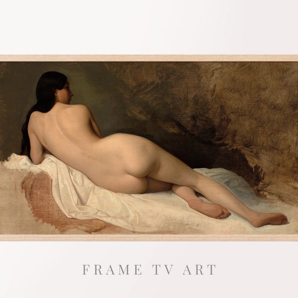 Samsung Frame TV Art, Vintage Nude Woman Painting, Antique Naked Female TV Art, Moody Bedroom Art, Instant Digital Download